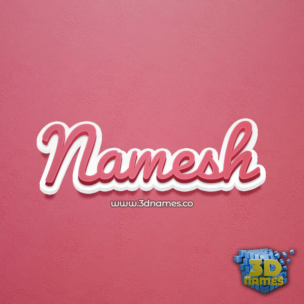 namesh in Red Scribble style - 3D name wallpaper