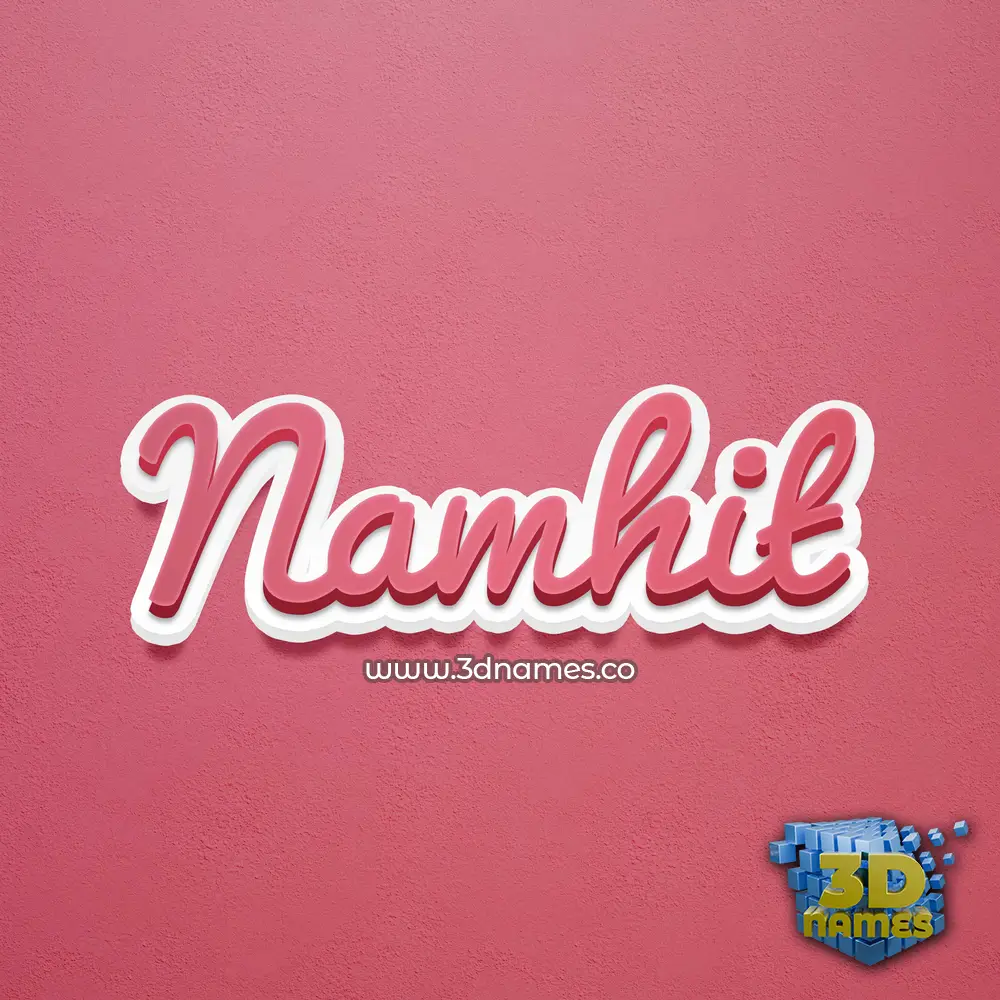 namhit in Red Scribble style - 3D name wallpaper