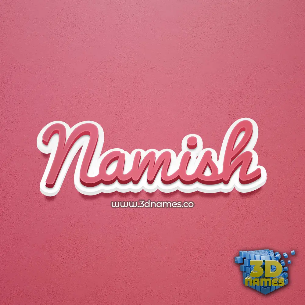 namish in Red Scribble style - 3D name wallpaper
