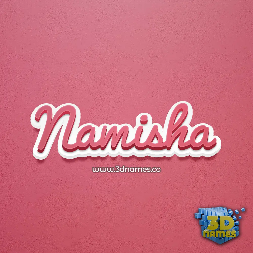 namisha in Red Scribble style - 3D name wallpaper