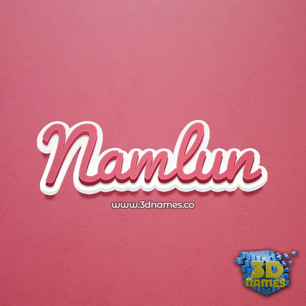 namlun in Red Scribble style - 3D name wallpaper