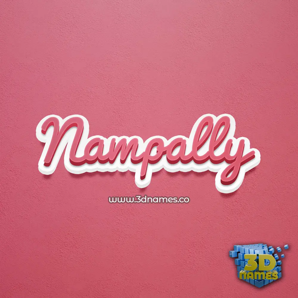 nampally in Red Scribble style - 3D name wallpaper
