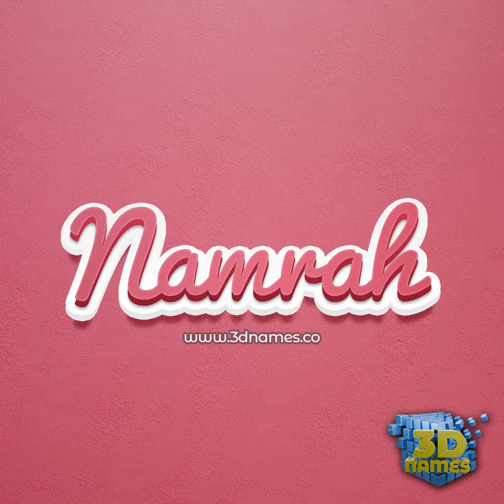 namrah in Red Scribble style - 3D name wallpaper