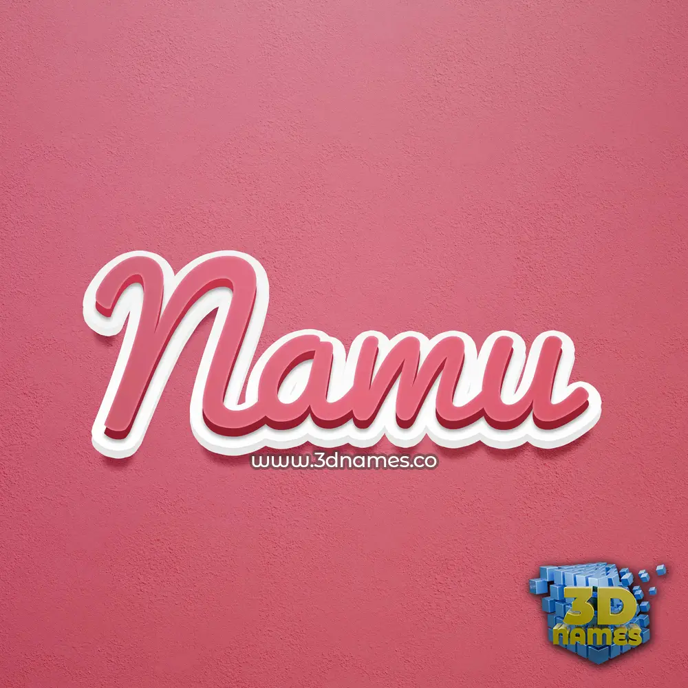 namu in Red Scribble style - 3D name wallpaper