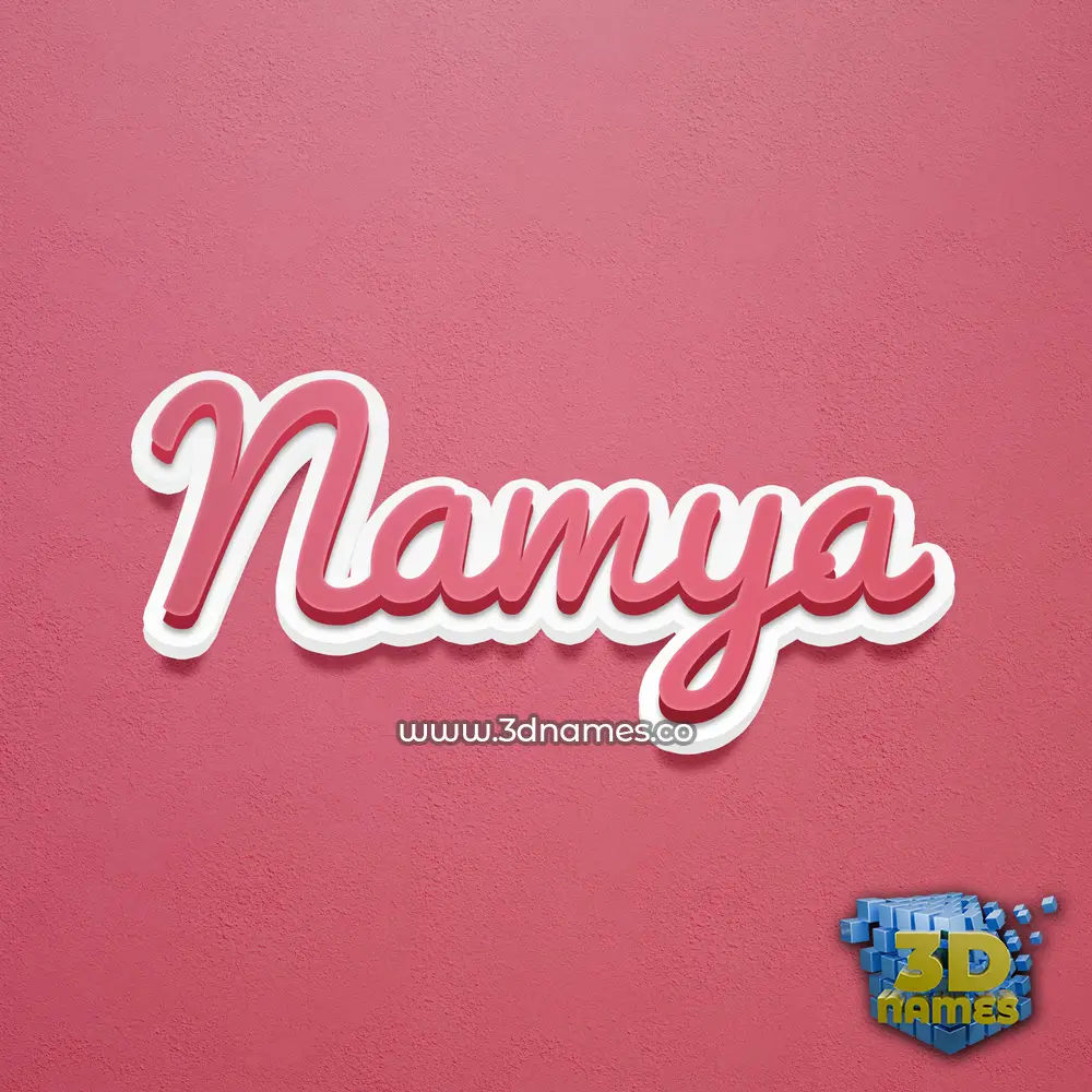 namya in Red Scribble style - 3D name wallpaper