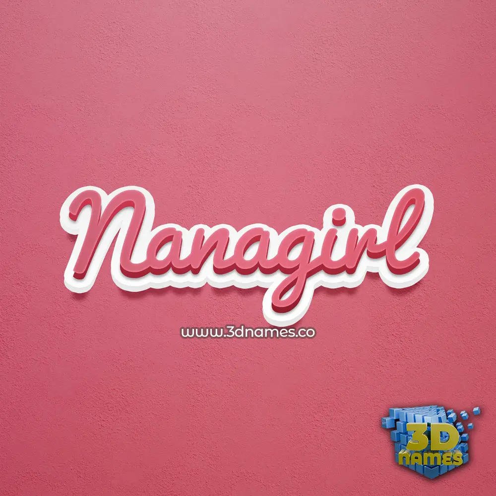 nanagirl in Red Scribble style - 3D name wallpaper