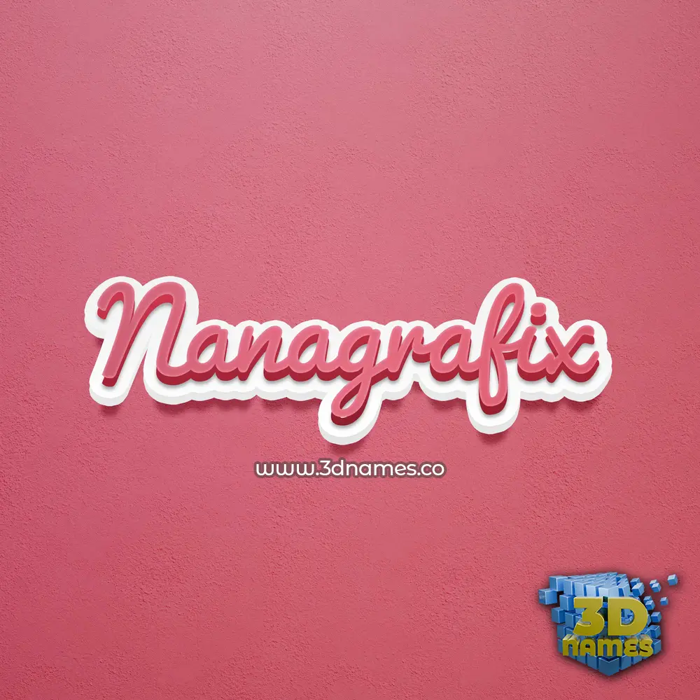 nanagrafix in Red Scribble style - 3D name wallpaper