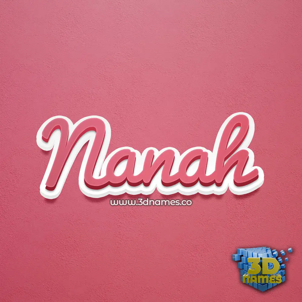 nanah in Red Scribble style - 3D name wallpaper