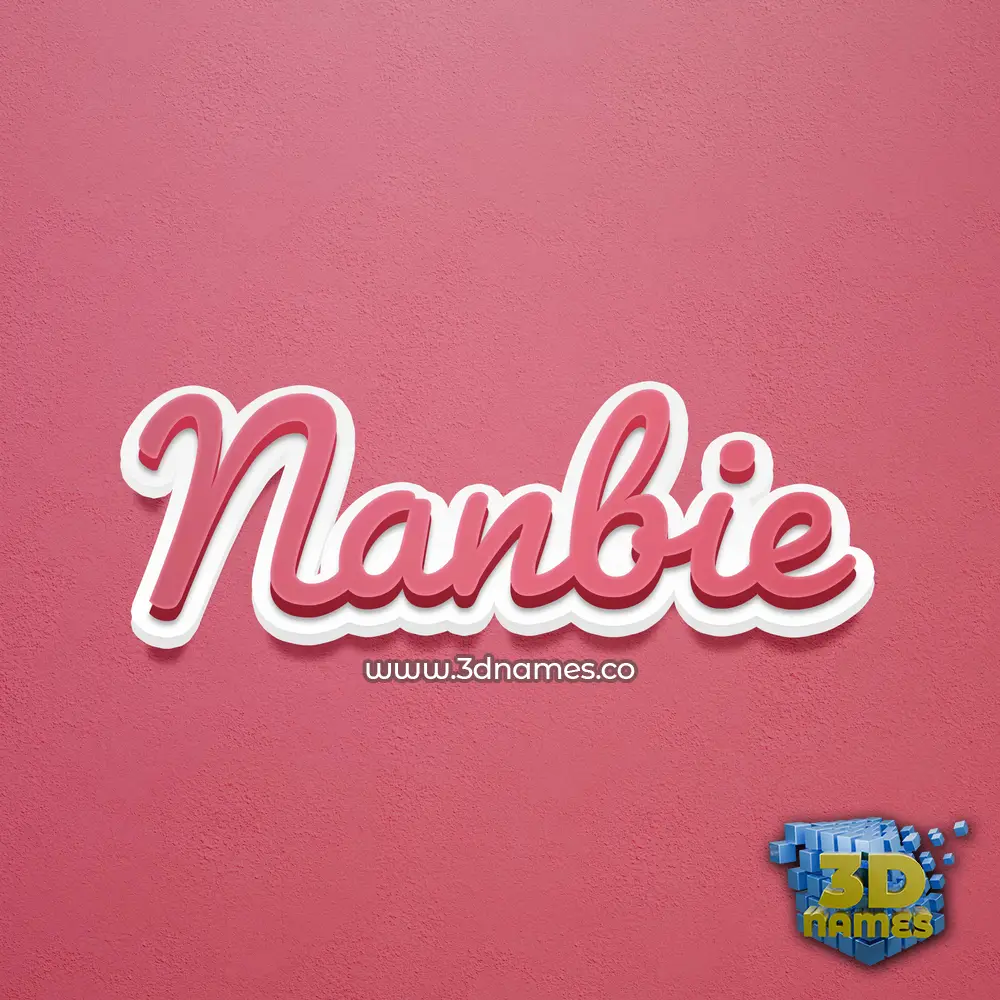 nanbie in Red Scribble style - 3D name wallpaper