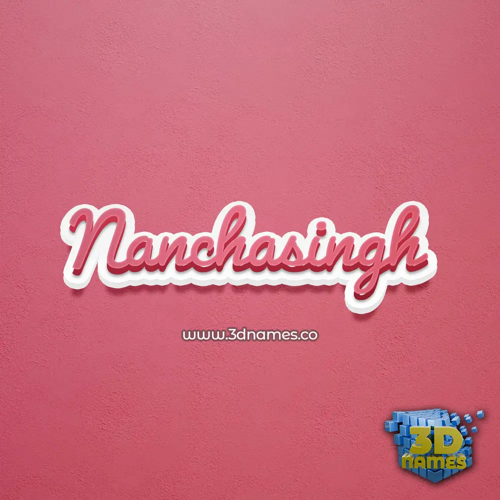 nanchasingh in Red Scribble style - 3D name wallpaper