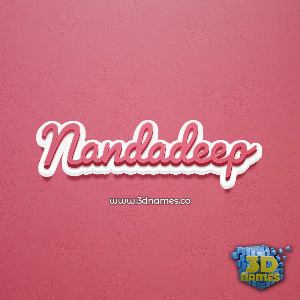 nandadeep in Red Scribble style - 3D name wallpaper