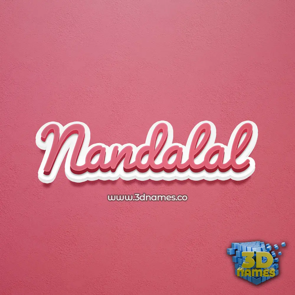 nandalal in Red Scribble style - 3D name wallpaper