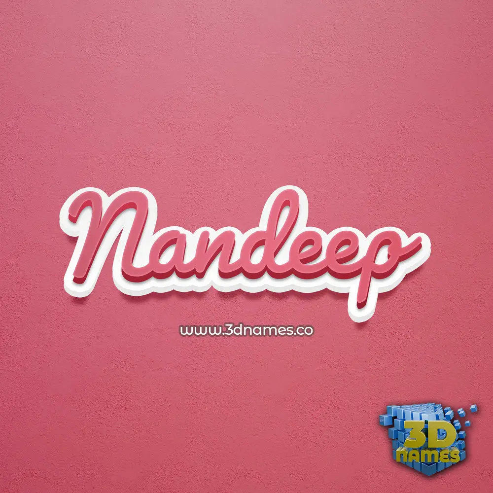 nandeep in Red Scribble style - 3D name wallpaper