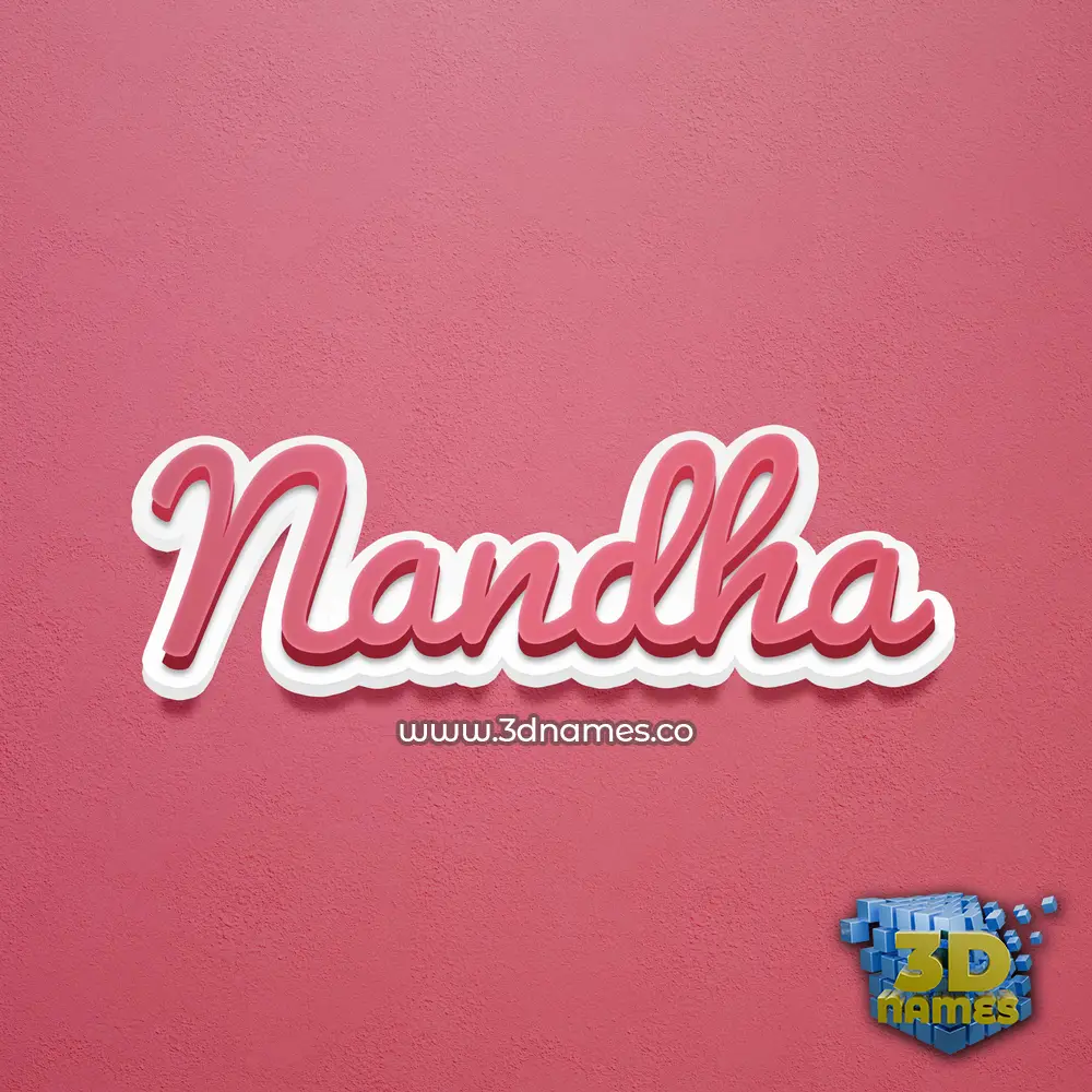 nandha in Red Scribble style - 3D name wallpaper