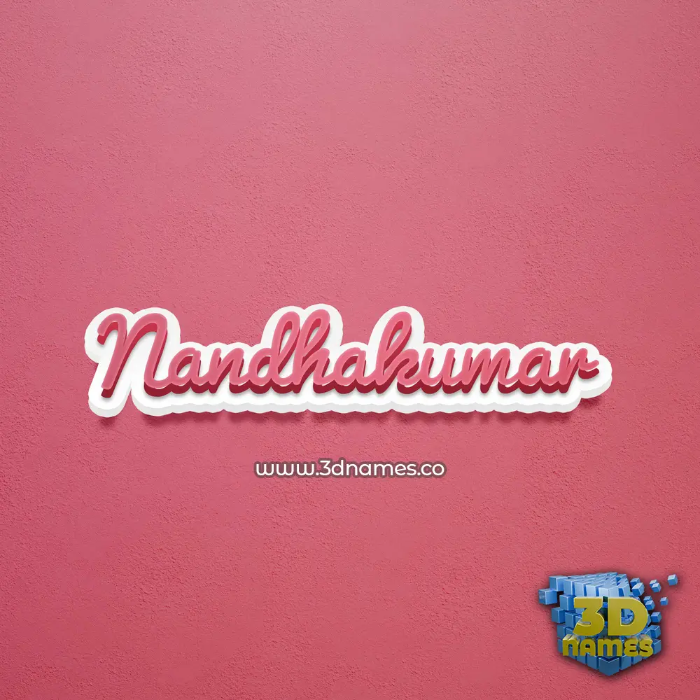 nandhakumar in Red Scribble style - 3D name wallpaper