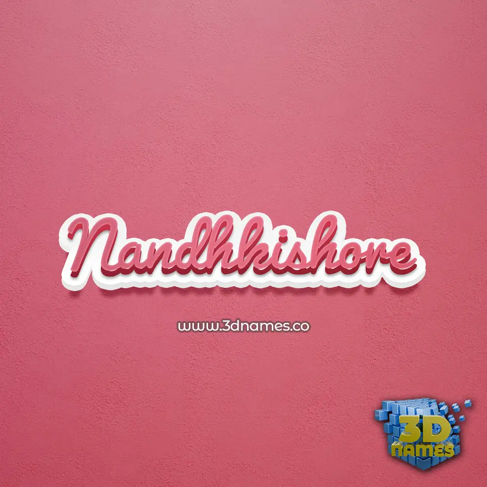 nandhkishore in Red Scribble style - 3D name wallpaper