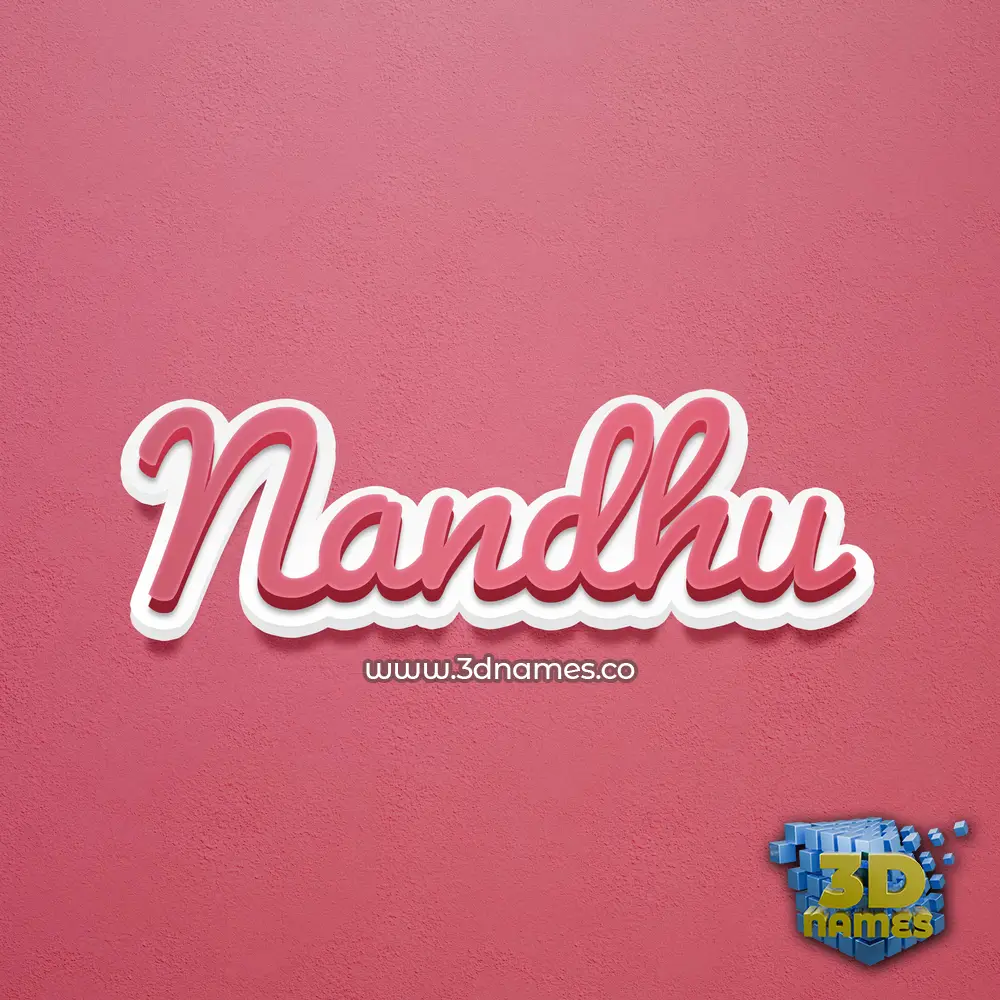 nandhu in Red Scribble style - 3D name wallpaper