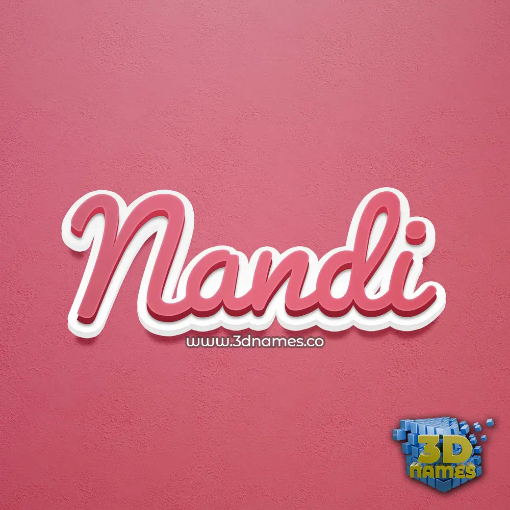 nandi in Red Scribble style - 3D name wallpaper