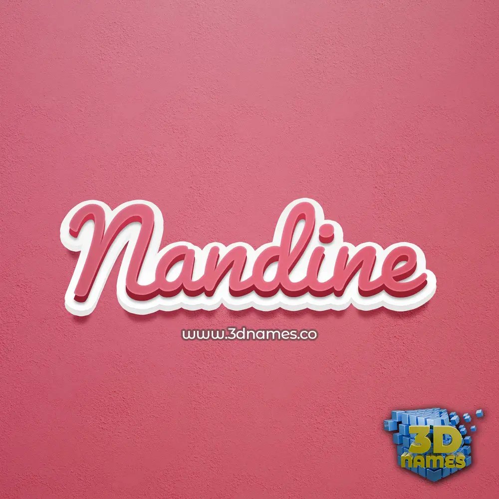 nandine in Red Scribble style - 3D name wallpaper