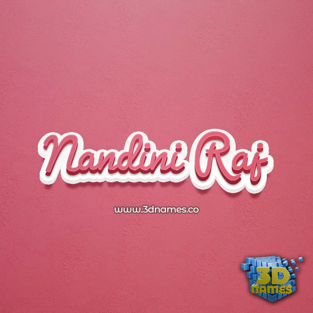 nandini raj in Red Scribble style - 3D name wallpaper