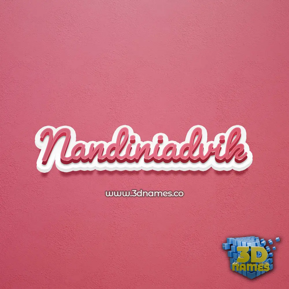 nandiniadvik in Red Scribble style - 3D name wallpaper
