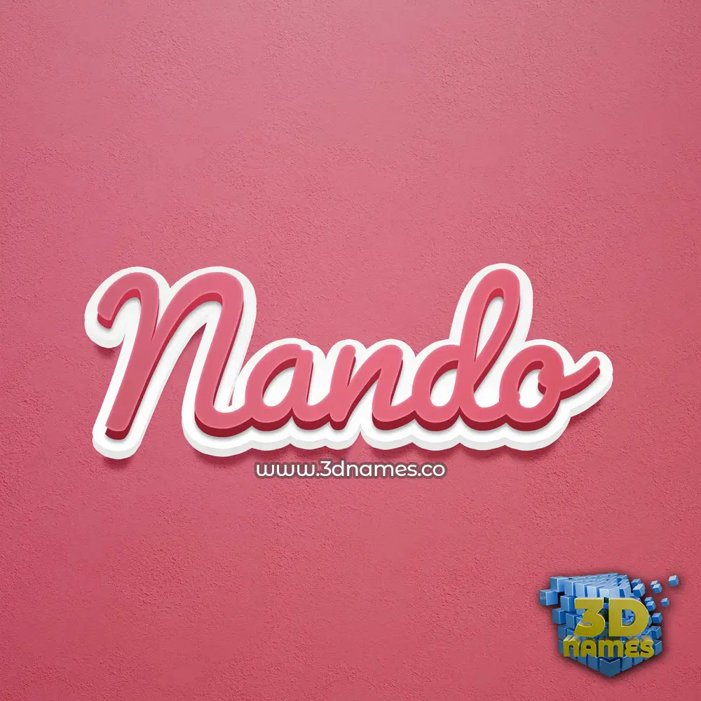 nando in Red Scribble style - 3D name wallpaper