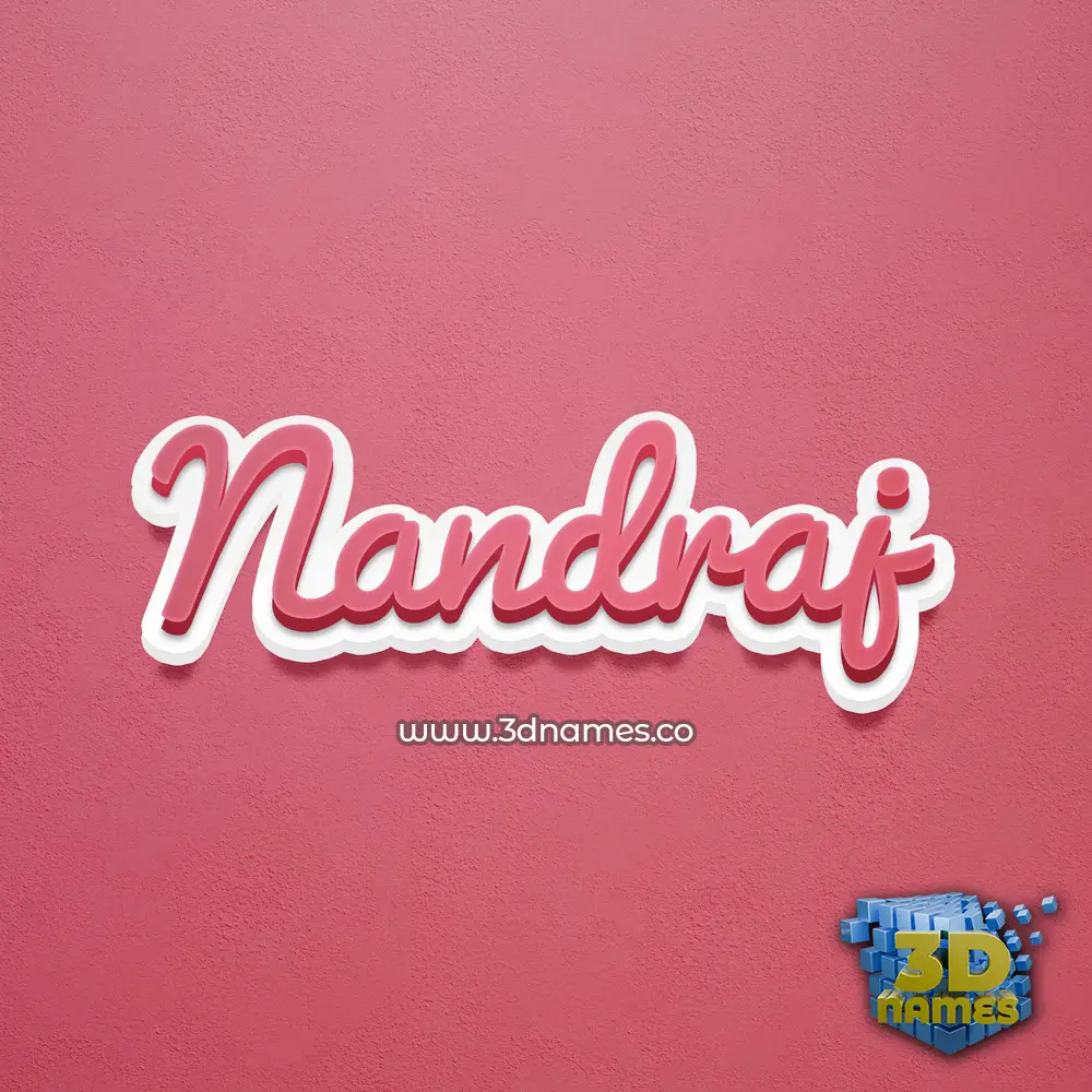nandraj in Red Scribble style - 3D name wallpaper