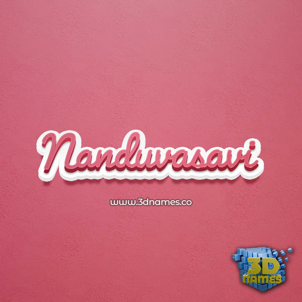 nanduvasavi in Red Scribble style - 3D name wallpaper