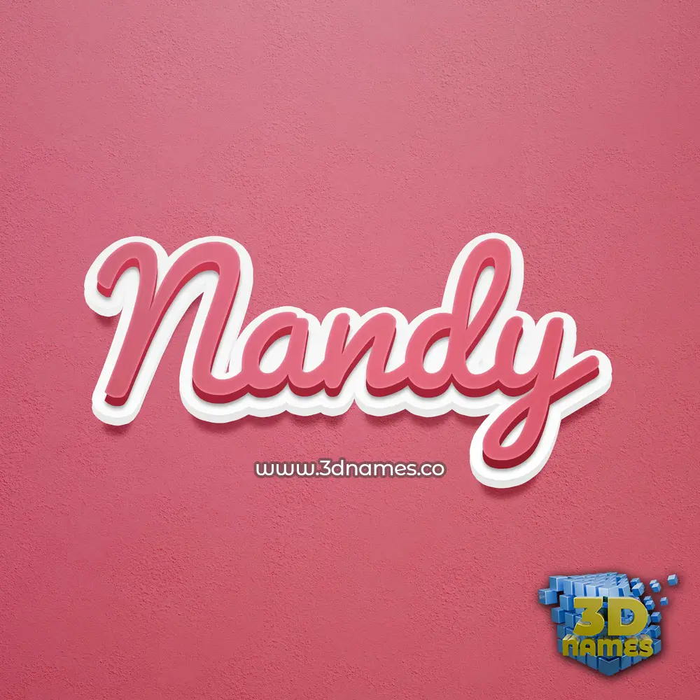 nandy in Red Scribble style - 3D name wallpaper