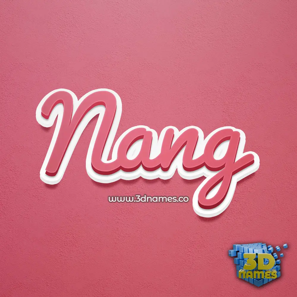 nang in Red Scribble style - 3D name wallpaper