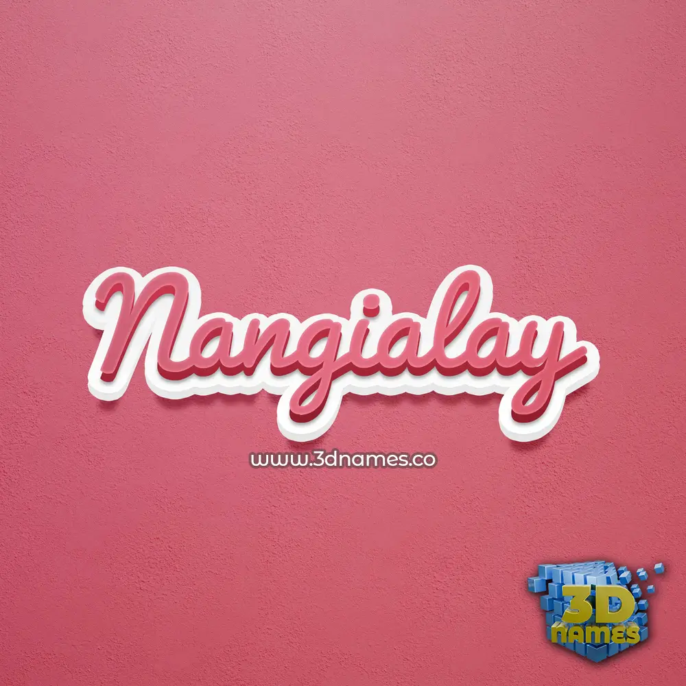 nangialay in Red Scribble style - 3D name wallpaper