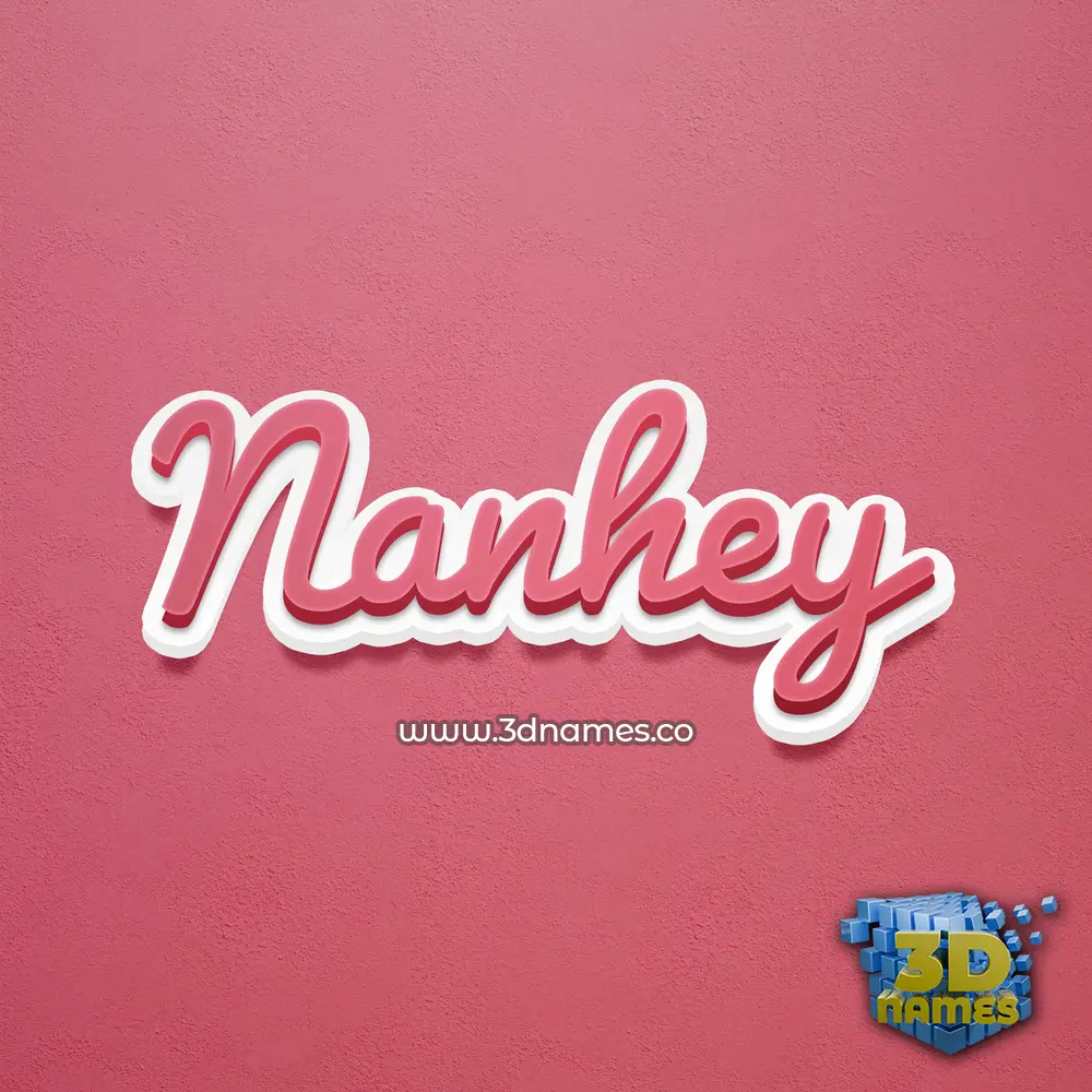 nanhey in Red Scribble style - 3D name wallpaper