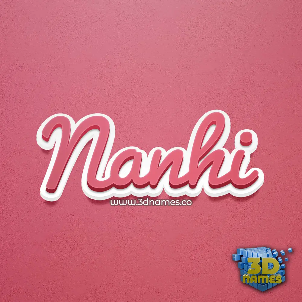 nanhi in Red Scribble style - 3D name wallpaper