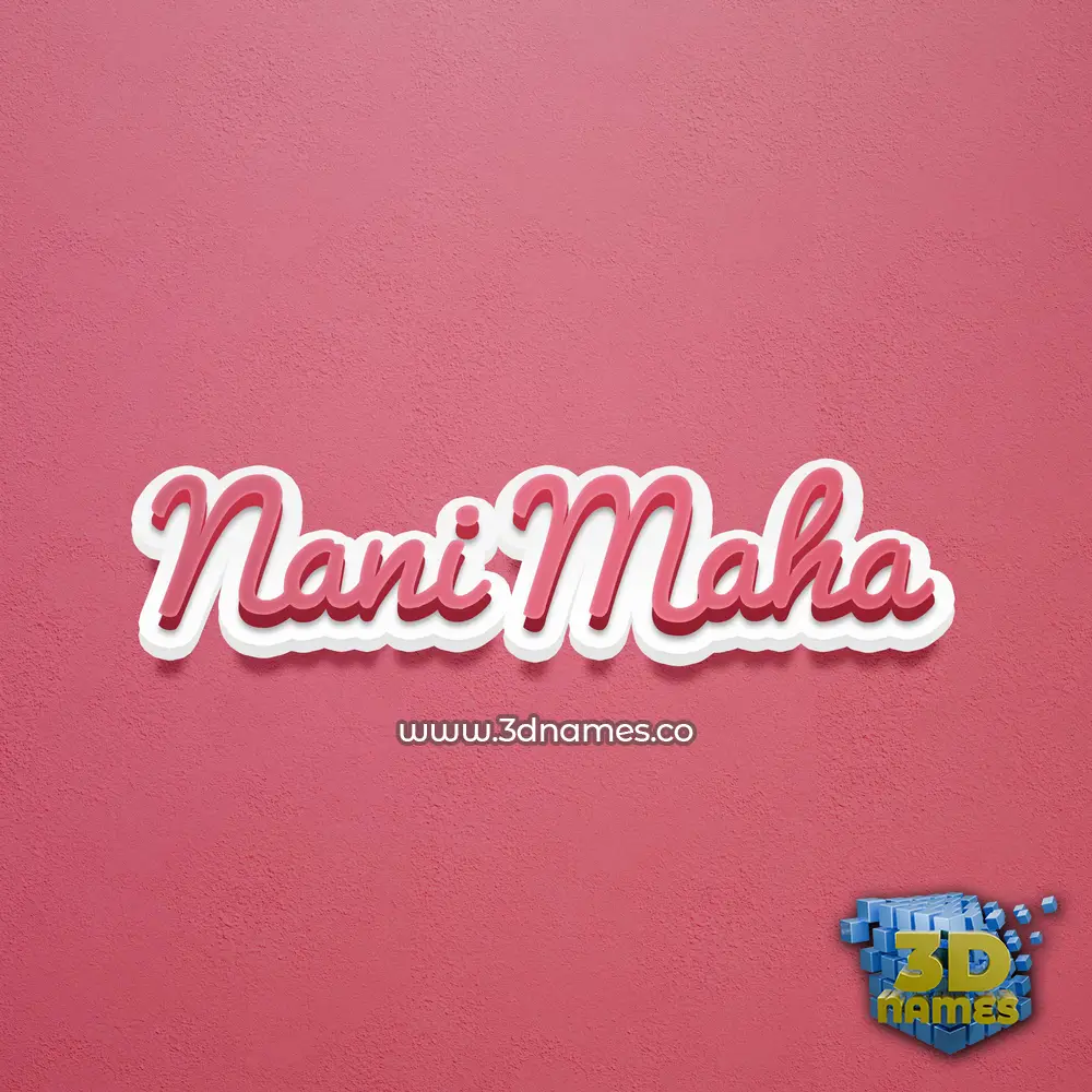 nani maha in Red Scribble style - 3D name wallpaper