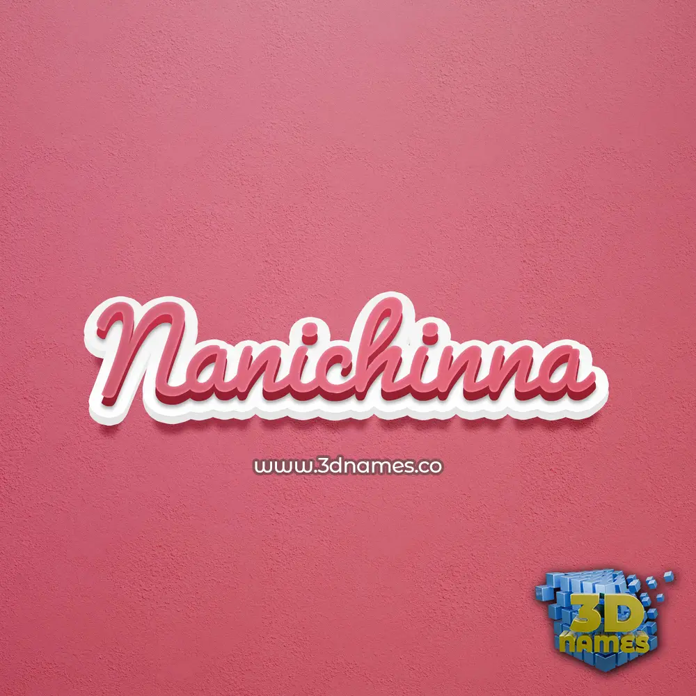 nanichinna in Red Scribble style - 3D name wallpaper