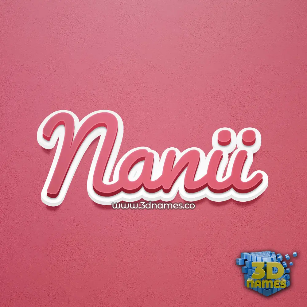 nanii in Red Scribble style - 3D name wallpaper