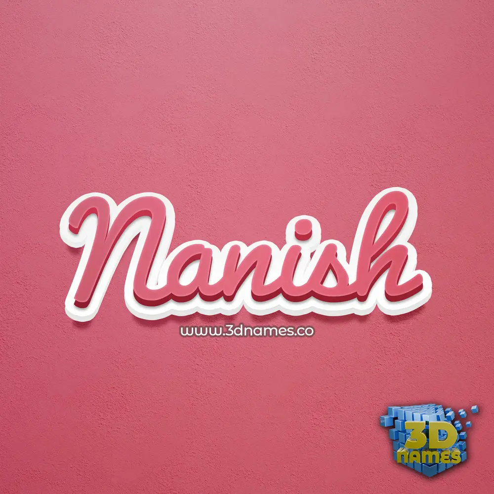 nanish in Red Scribble style - 3D name wallpaper