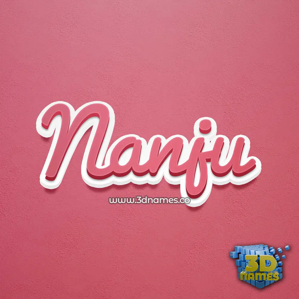 nanju in Red Scribble style - 3D name wallpaper