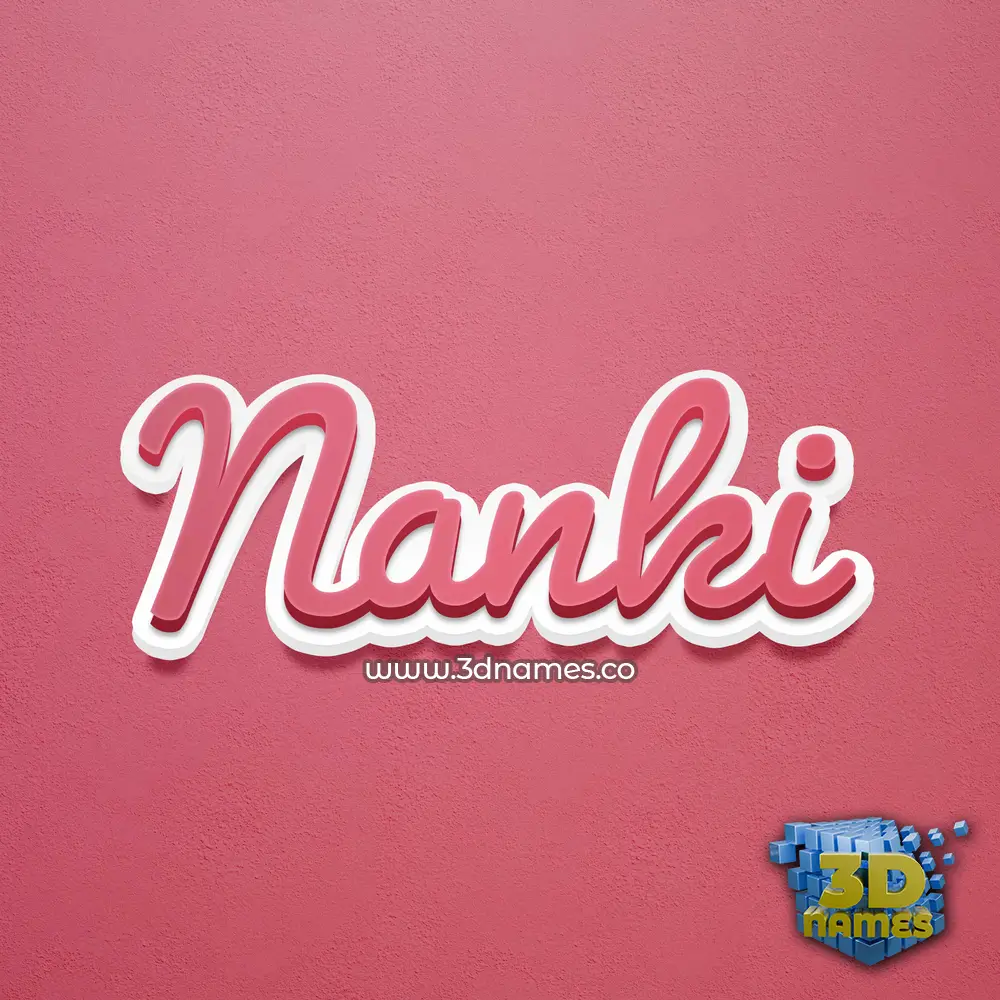 nanki in Red Scribble style - 3D name wallpaper