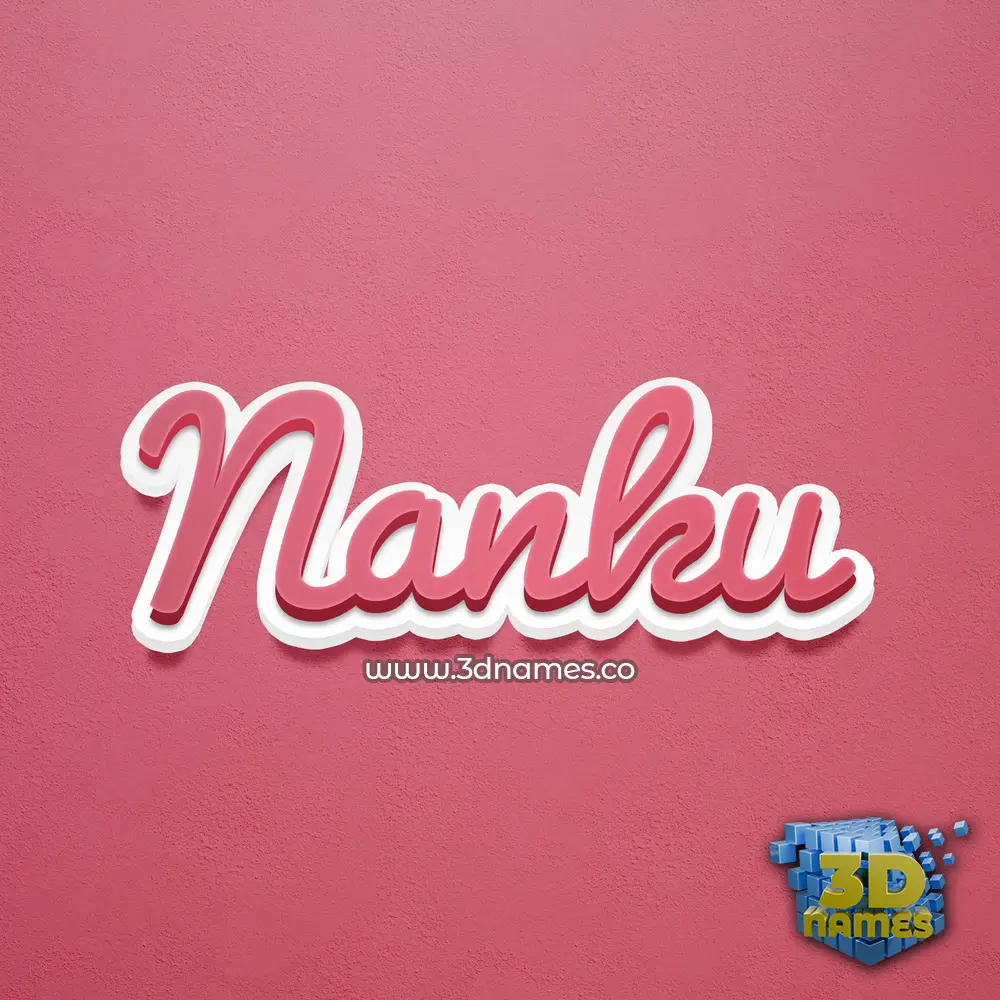 nanku in Red Scribble style - 3D name wallpaper