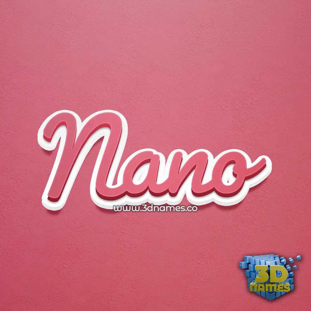 nano in Red Scribble style - 3D name wallpaper