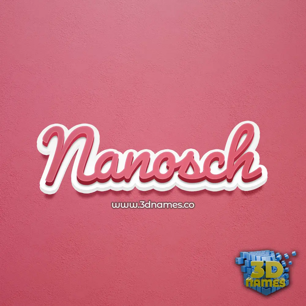 nanosch in Red Scribble style - 3D name wallpaper