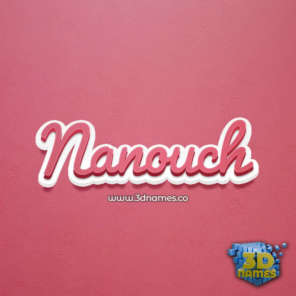 nanouch in Red Scribble style - 3D name wallpaper
