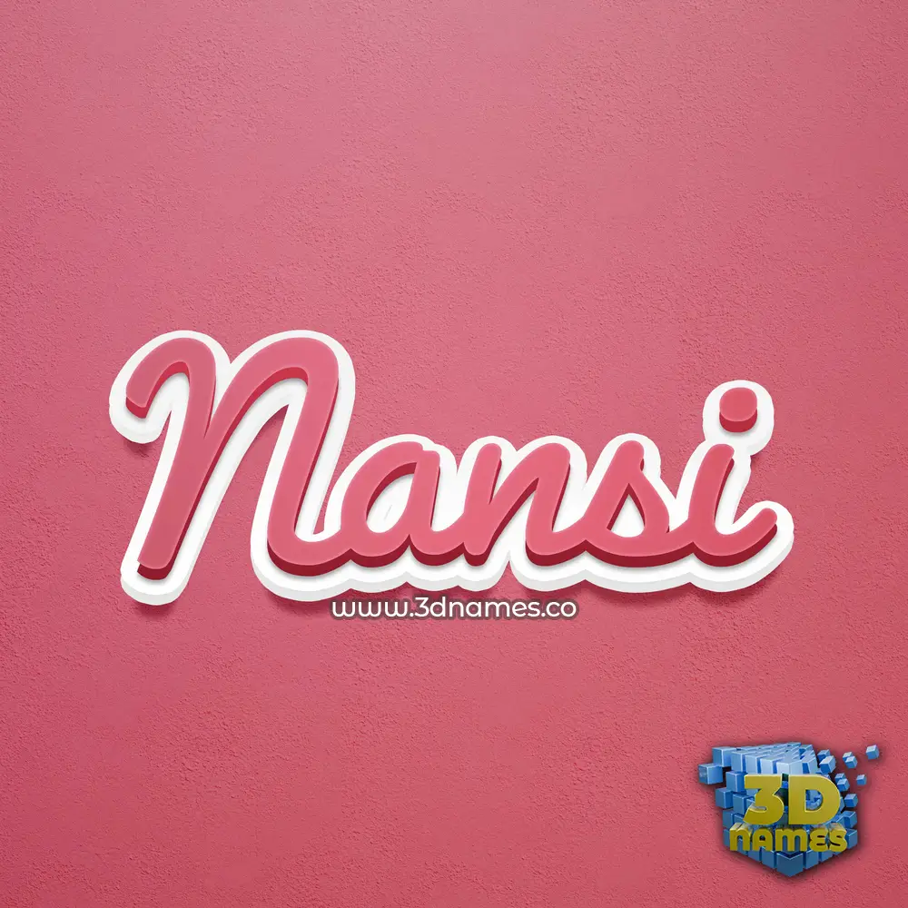 nansi in Red Scribble style - 3D name wallpaper
