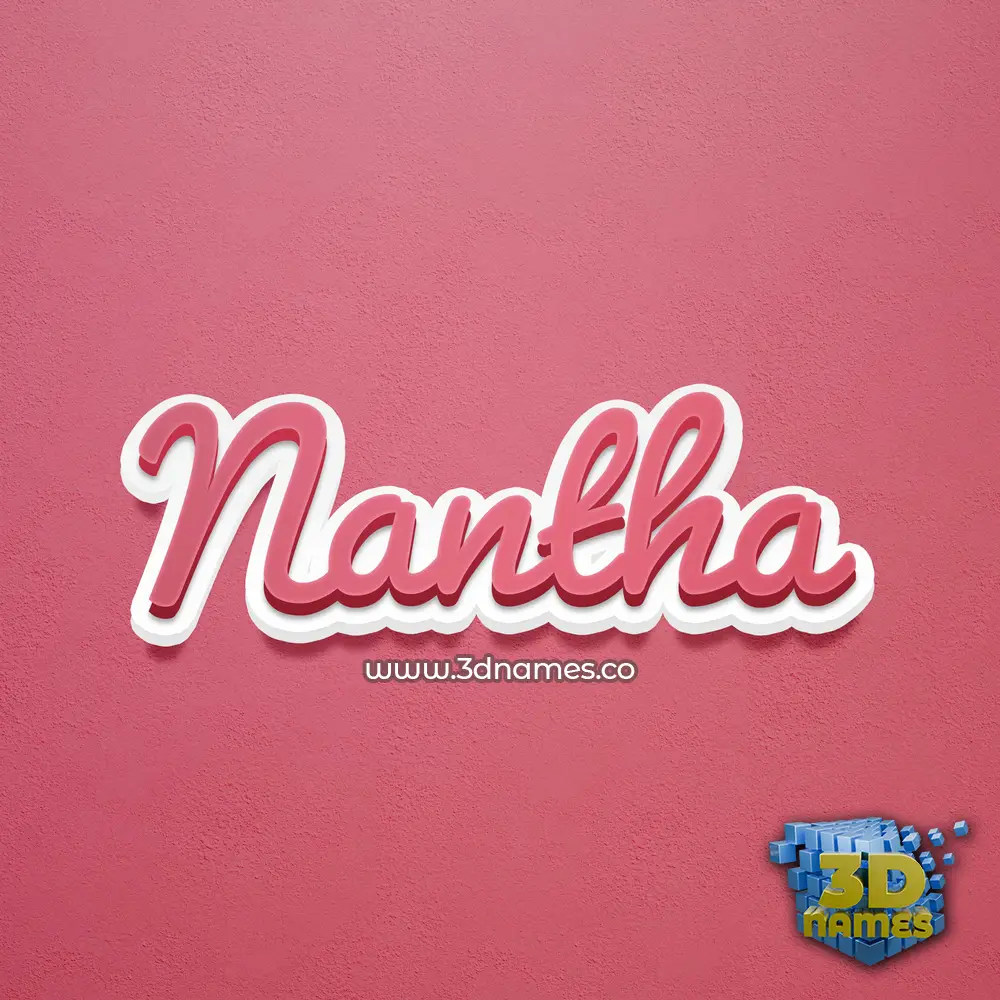 nantha in Red Scribble style - 3D name wallpaper