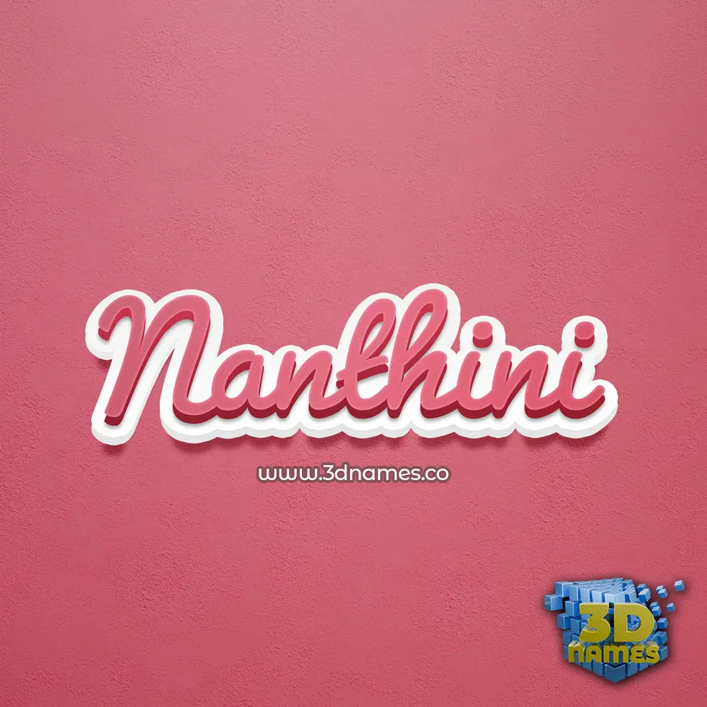 nanthini in Red Scribble style - 3D name wallpaper