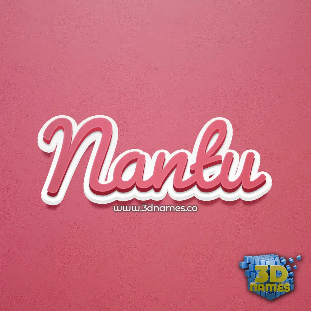 nantu in Red Scribble style - 3D name wallpaper