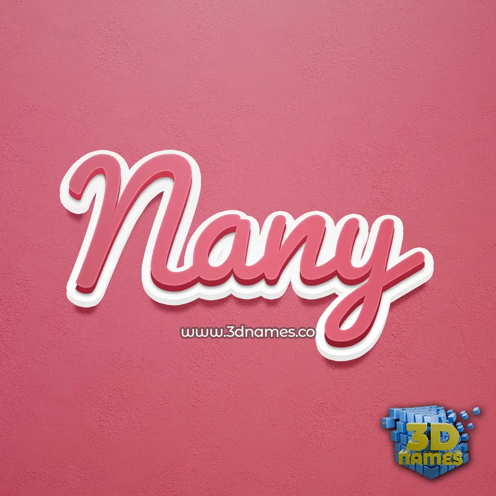 nany in Red Scribble style - 3D name wallpaper