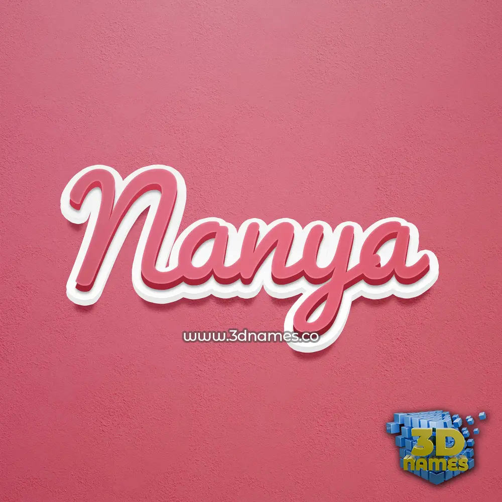 nanya in Red Scribble style - 3D name wallpaper