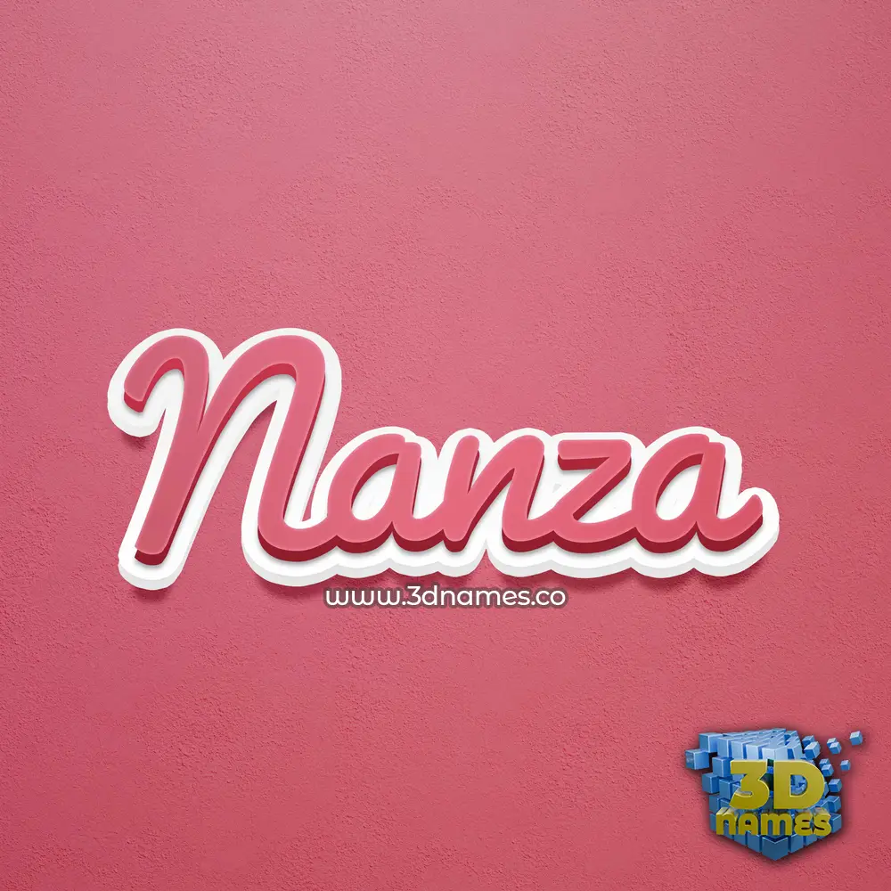 nanza in Red Scribble style - 3D name wallpaper